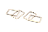 Gümüş Dikdörtgen Charm, 1 Delikli Küpeli 6 Antik Gümüş Kaplamalı Pirinç Dikdörtgen Charm, Bulgular (30x21x1mm) D1157 H1041