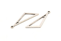 Gümüş Üçgen Charm, 1 Döngülü 24 Antik Gümüş Kaplama Pirinç Üçgen Charm, Charmlar, Küpeler (32x10x1mm) D1098 H1035