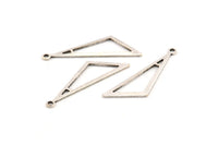 Gümüş Üçgen Charm, 1 Döngülü 24 Antik Gümüş Kaplama Pirinç Üçgen Charm, Charmlar, Küpeler (32x10x1mm) D1098 H1035