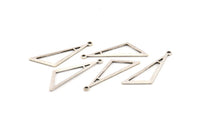 Gümüş Üçgen Charm, 1 Döngülü 24 Antik Gümüş Kaplama Pirinç Üçgen Charm, Charmlar, Küpeler (32x10x1mm) D1098 H1035