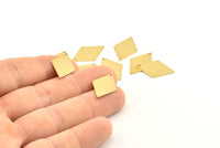 Brass Diamond Charm, 24 Raw Brass Diamond Charms With 1 Hole, Earrings,  Findings (21x14x0.60mm) D964