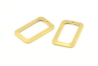 Brass Rectangle Charm, 10 Raw Brass Rectangle Charms With 1 Hole, Earrings, Findings (25x15x1mm) D1156