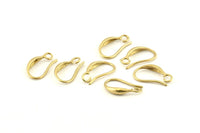 Brass Ear Hooks, 12 Raw Brass Earring Wires, Earring Hooks (15mm) D1326