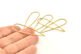 Brass Drop Charm, 24 Raw Brass Drop Connectors, Findings (52x15x1mm) D1282