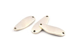 Silver Drop Charm, 4 Antique Silver Plated Brass Irregular Connectors With 2 Hole, Findings (29x11x1.5mm) D1082 H1067