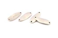 Silver Drop Charm, 4 Antique Silver Plated Brass Irregular Connectors With 2 Hole, Findings (29x11x1.5mm) D1082 H1067