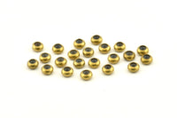 Brass Bead Keeper, 12 Raw Brass Bead Keeper, Silicone And Brass, Rondelle With 3mm Hole (5.5x3mm) D1223