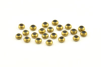 Brass Bead Keeper, 12 Raw Brass Bead Keeper, Silicone And Brass, Rondelle (5.5x3mm) D1223