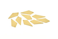 Brass Diamond Charm, 24 Raw Brass Diamond Stamping Blanks With 1 Hole, Earrings, Findings (22x9x0.80mm) D1207