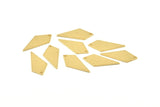 Brass Diamond Charm, 24 Raw Brass Diamond Stamping Blanks With 1 Hole, Earrings, Findings (22x9x0.80mm) D1207