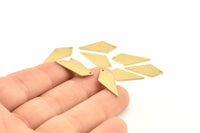 Brass Diamond Charm, 24 Raw Brass Diamond Stamping Blanks With 1 Hole, Earrings, Findings (22x9x0.80mm) D1207