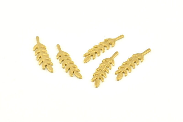 Brass Leaf Blank, 50 Raw Brass Branch Blanks, Earrings, Findings (20x5x0.80mm) D1154