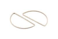 Silver Half Moon, 12 Antique Silver Plated Brass Semi Circle Connectors (22x45x1mm) D1276 H1095