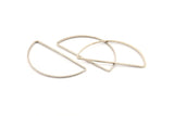 Silver Half Moon, 12 Antique Silver Plated Brass Semi Circle Connectors (22x45x1mm) D1276 H1095