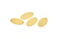 Brass Oval Charm, 12 Raw Brass Oval Charms With 1 Hole, Earrings, Findings (21x12x0.80mm) D1112