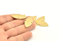 Brass Marquise Charm, 12 Raw Brass Marquise Charms With 2 Holes, Findings (32x15x0.60mm) D1069