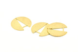 Brass Round Charm, 10 Textured Raw Brass Round Charms With 1 Hole, Earrings, Pendants, Findings (25x24x0.80mm) D950