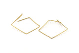 Brass Hexagon Earring, 24 Raw Brass Wire Hexagon Earring Charms With 1 Hole, Pendants, Findings (30x30x0.80mm) D1316