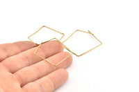 Brass Hexagon Earring, 24 Raw Brass Wire Hexagon Earring Charms With 1 Hole, Pendants, Findings (30x30x0.80mm) D1316