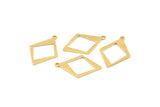 Brass Diamond Charm, 24 Raw Brass Rhombus Charms With 1 Loop, Pendants, Earrings, Findings (23x16x0.80mm) D1052