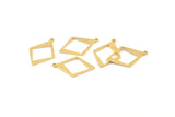 Brass Diamond Charm, 24 Raw Brass Rhombus Charms With 1 Loop, Pendants, Earrings, Findings (23x16x0.80mm) D1052
