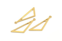 Pirinç Üçgen Tılsım, 1 Halkalı 24 Ham Pirinç Üçgen Tılsım, Tılsımlar, Küpeler (32x10x1mm) D1098