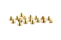 Round Spacer Bead, 24 Raw Brass Circle Industrial Spacer Beads, Findings (6x4.5mm) D1279
