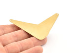 Brass Triangle Charm, 6 Raw Brass Triangle Pendants With 1 Hole, Earrings, Findings (60x30x0.40mm) D1122