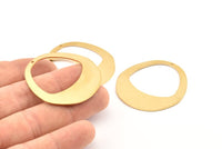 Brass Drop Charm, 4 Raw Brass Drop Charms With 1 Hole, Earrings, Findings (38x40x0.80mm) D1230