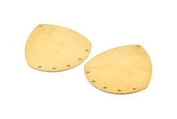 Pirinç Damla Tılsımı, 6 Delikli 4 Ham Pirinç Damla Tılsımı, Küpeler, Bulgular (36x33x0,80 mm) D1171