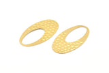 Brass Oval Charm, 12 Raw Brass Oval Pendants, Earrings, Findings (35x20x0.70mm) D1179