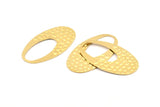 Brass Oval Charm, 12 Raw Brass Oval Pendants, Earrings, Findings (35x20x0.70mm) D1179