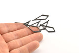 Black Diamond Charm, 12 Oxidized Black Brass Rhombus Charms With 1 Loop, Earrings, Findings (31x14x0.80mm) D1138 S1047