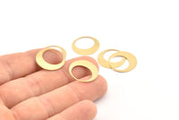 Brass Round Charm, 50 Raw Brass Hoop Charms, Earrings, Findings (17.5x0.60mm) D1170