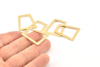 Brass Trapezoid Charm, 12 Raw Brass Trapezoid Charms With 1 Hole, Earrings, Findings (28x24x16x0.60mm) D1025