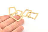 Brass Trapezoid Charm, 12 Raw Brass Trapezoid Charms With 1 Hole, Earrings, Findings (28x24x16x0.60mm) D1025
