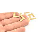 Brass Letter Blank, 50 Raw Brass V Shape Blanks, Earrings, Findings (12x19x0.60mm) D1008