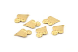Brass Mushroom Charm, 50 Raw Brass Mushroom Charm With 1 Hole, Findings (16x11x0.60mm) D1068