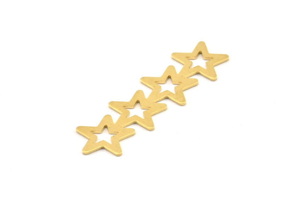 Brass Star Blank, 12 Raw Brass Star Blanks, Earrings, Findings (45x13x0.80mm) D1202