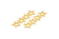 Brass Star Blank, 12 Raw Brass Star Blanks, Earrings, Findings (45x13x0.80mm) D1202