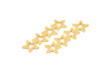 Brass Star Blank, 12 Raw Brass Star Blanks, Earrings, Findings (45x13x0.80mm) D1202