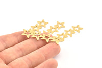 Brass Star Blank, 12 Raw Brass Star Blanks, Earrings, Findings (45x13x0.80mm) D1202