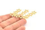 Brass Star Blank, 12 Raw Brass Star Blanks, Earrings, Findings (45x13x0.80mm) D1202