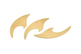 Brass Wave Blank, 12 Raw Brass Wave Blanks, Stamping Blanks, Findings (39x15x0.60mm) D1145