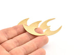 Brass Wave Blank, 12 Raw Brass Wave Blanks, Stamping Blanks, Findings (39x15x0.60mm) D1145