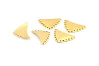 Brass Triangle Charm, 24 Raw Brass Triangle Connectors With 13 Holes, Earrings, Findings (25x15x0.60mm) D962