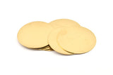 Brass Round Blank, 2 Raw Brass Stamping Blanks, Tags Without Holes (40mm) D1078