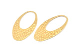 Brass Oval Charm, 12 Raw Brass Oval Pendants, Earrings, Findings (49x24x0.80mm) D1181