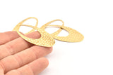 Brass Oval Charm, 12 Raw Brass Oval Pendants, Earrings, Findings (49x24x0.80mm) D1181