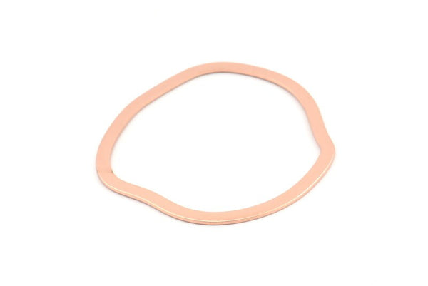 Rose Gold Circle Charm, 4 Textured Rose Gold Plated Brass Circle Charms Without Hole, Earrings, Findings (38x35x0.60mm) D1116 Q0937